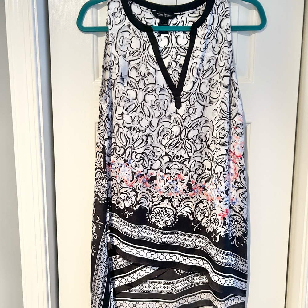 WHBM Black and White Sleeveless Tunic